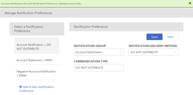 Deleting Notification Preference